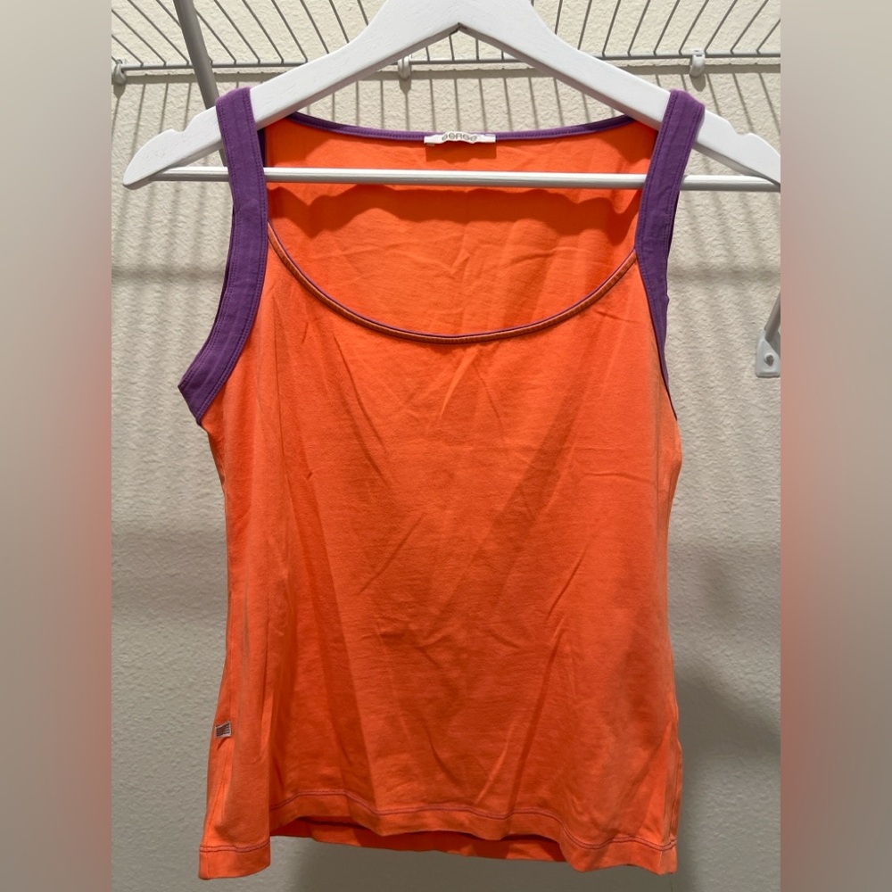 Serge Vintage 90s Crop-top, Orange and Purple, Size: S
